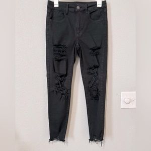 American Eagle Next Level Stretch Hi Rise Jegging Black Size 8 Regular